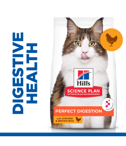 Hill's Science Plan Perfect Digestion Adult 1+ Cat Food with Chicken & Brown Rice - 7kg