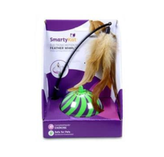 SmartyKat Feather Whirl Electronic Motion Ball Cat Toy