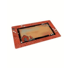 Drymate Dog Bowl Place Mat Stripe Border White Dog House 16x28 Inches