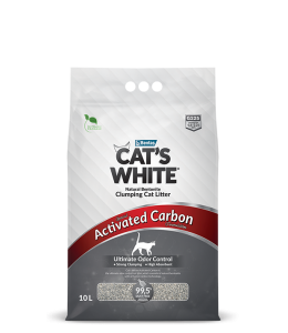 Cats White 10L Activated Carbon Clumping Cat Litter