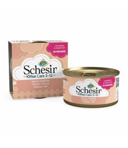 Schesir Kitten Mousse 3-12 Chicken Wet Food 85g can