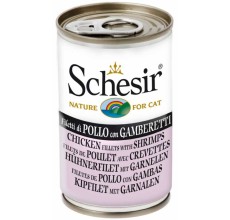 Schesir Cat Wet Food Chicken with Shrimps 140g can