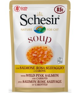 Schesir Cat Wet Soup With Wild Pink Salmon and Carrots 85g