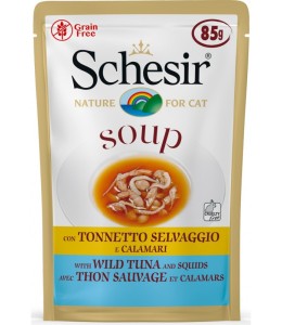 Schesir Cat Wet Soup With Wild Tuna and Squid 85g