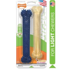 Nylabone Twin Pack Dental Chew and Flexi Chew Chicken Flavors Blister Card Wolf Upto 50LBS