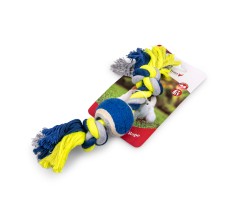 Vadigran Cotton rope 2 knots + tennisball blue-yellow 26cm