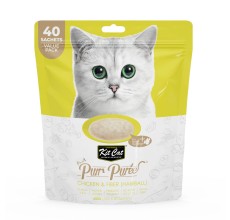 Kit Cat Puree 600G Chicken & Fiber (Hairball) 40Pcs