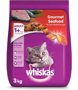 Whiskas Pockets Gourmet Seafood Dry Cat Food - 3 kg