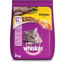 Whiskas Chicken Flavour Adult Cat Food, 3 Kg