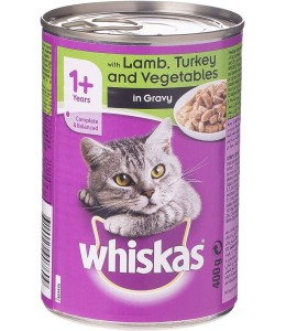Whiskas Tasty Mince Lamb, Turkey and Vegetables in Gravy Cat Food, 400 gm