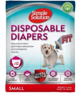 Simple Solution Disposable Female Dog Diapers, Small, Pack of 12