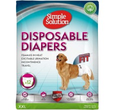 Simple Solution Disposable Female Dog Diapers, Xlarge pack of 12