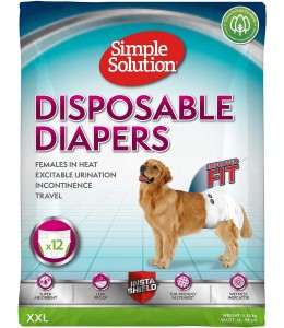 Simple Solution Disposable Female Dog Diapers, Xlarge pack of 12