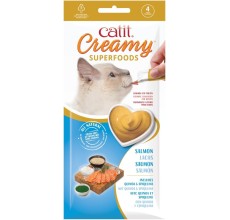 Catit Creamy Superfood Treats, Salmon Recipe with Quinoa & Spirulina, 12pk
