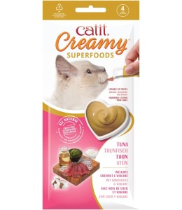 Catit Creamy Superfood Treats, Tuna Recipe with Coconut & Wakame, 12pk