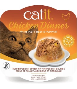 Catit Chicken Dinner, Beef & Pumpkin 80 g, 6pcs