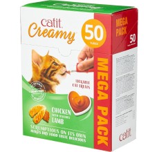 Catit Creamy Treats Mega Pack Chicken with Lamb, 50 tubes/box