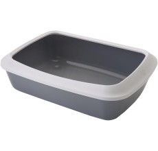 Savic Cat litter tray+rim Iris 50"anthracite 50x37x14cm