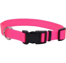 Coastal 1in Adj Dog Collar Medium Neon Pink