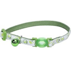 Coastal 3/8 SSafe Cat  Glow in the Dark Adj.Collar Glowing Lime Skulls