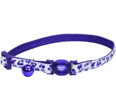 Coastal 3/8 Safe Cat  Glow in the Dark Adj.Collar Glowing Purple Leopard