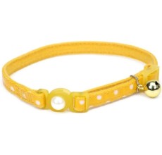 Coastal 3/8" Safe Cat Fashion Collar with Polka Dot Overlay Yellow