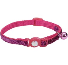 Coastal 3/8in Safe Cat Jewel Buckle Glitter Overlay Collar Pink