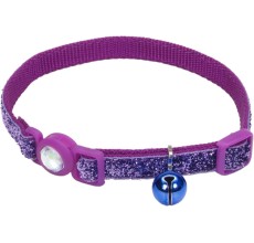 Coastal SafeCat Jewel Buckle Glitter Overlay Collar Purple
