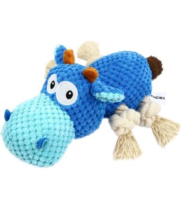 Plush Pet Swimming Hippo Dog Toy - 1pc