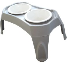 M-Pets Combi Double Bowl Xl Grey 2X1500ml