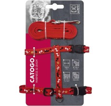 M-Pets Catogo Cat Harness & Leash Set Red