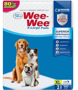 Four Paws Wee-Wee Pads, X-Lg Pad, 21 Pack