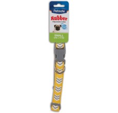 Petmate Rubber Adjustable Dog Collar 5/8"X 10-14" Yellow Chevron