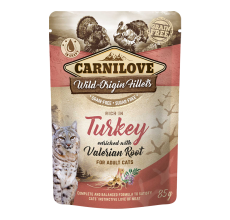 Carnilove Turkey enriched with Valerian Root for Adult Cats (Wet Food Pouches) - 85g