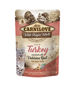 Carnilove Turkey enriched with Valerian Root for Adult Cats (Wet Food Pouches) - 85g