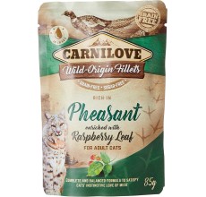 Carnilove Pheasant enriched with Raspberry Leaves for Adult Cats (Wet Food Pouches) 85g