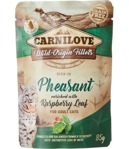 Carnilove Pheasant enriched with Raspberry Leaves for Adult Cats (Wet Food Pouches) 85g
