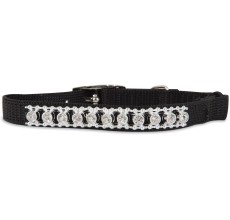 PETMATE PETMATE CAT ELASTIC COLLAR 3/8 X 8-10" BLACK BLING