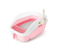 CatIdea Luxury Open Cat Litter Station with Sifter-Pink