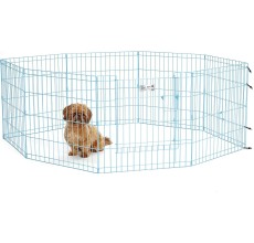 Exercise Pen with Full Max Lock Door 24in BLUE