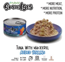 Smudges Adult Cat Tuna Flakes With Mackerel in Soft Jelly 80g