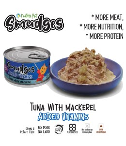 Smudges Adult Cat Tuna Flakes With Mackerel in Soft Jelly 80g