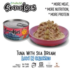 Smudges Adult Cat Tuna Flakes With Sea Bream in Soft Jelly 80g