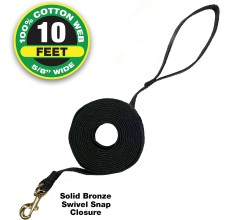 Four Paws Cotton Web Lead, Black 10ft