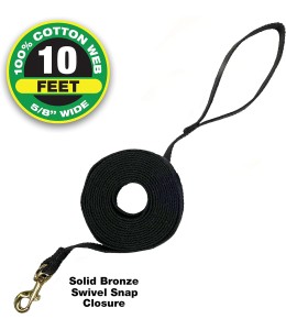 Four Paws Cotton Web Lead, Black 10ft