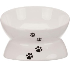 Trixie Raised Ergonomic Ceramic Cat Bowl-205Ml/White