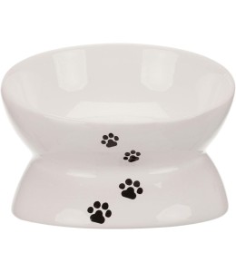 Trixie Raised Ergonomic Ceramic Cat Bowl-205Ml/White