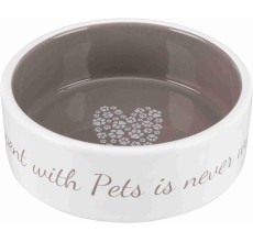 Trixie Pet'S Home Light Blue Ceramic Bowl For Dogs-300Ml/Taupe