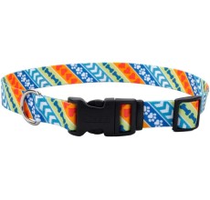 Coastal 1In Attire Dog Collar Pink Dots Large