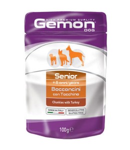 Gemon Dog Wet Food - Pouches Senior Turkey 100gm
